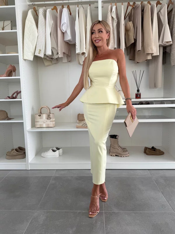 Off-Shoulder Sheath Suit