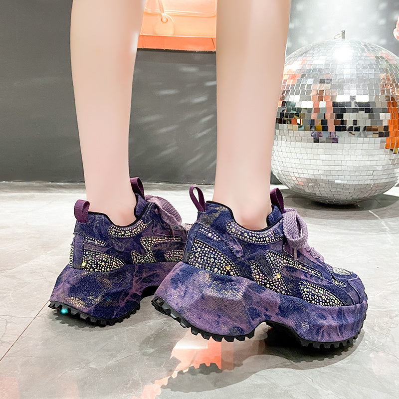 Rhinestone Platform Sneakers