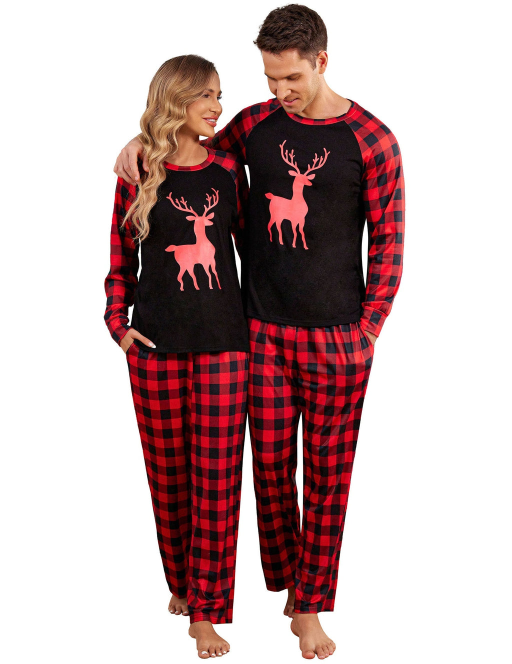 Vêtements d'intérieur de Noël Pantalon à manches longues Costume imprimé de Noël