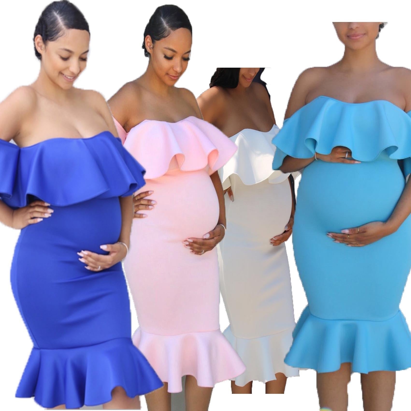 Ruffled Maternity Dress