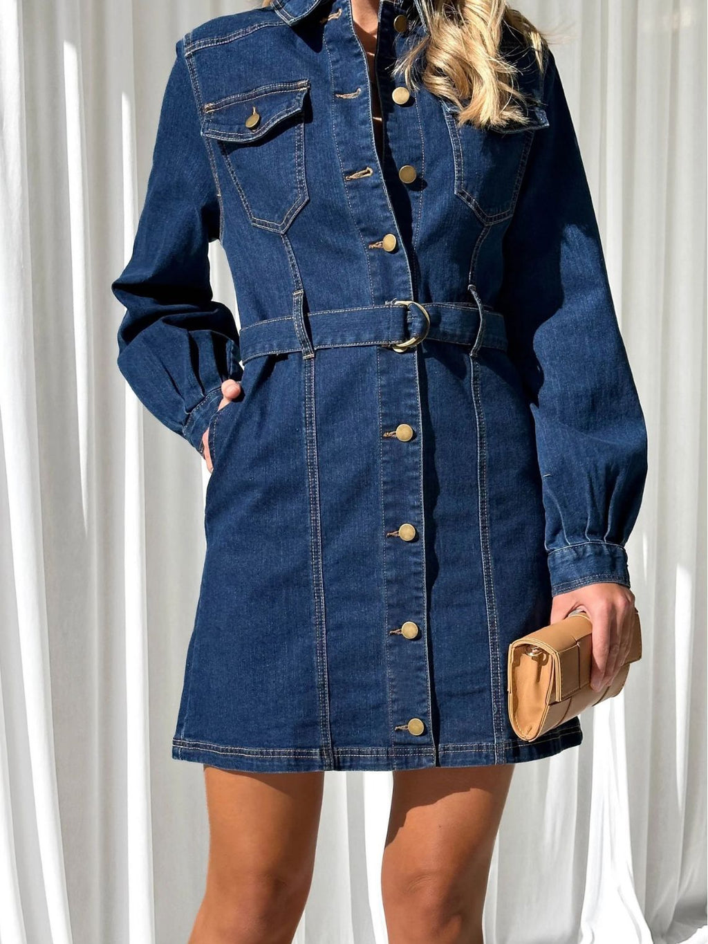 Denim Button Dress
