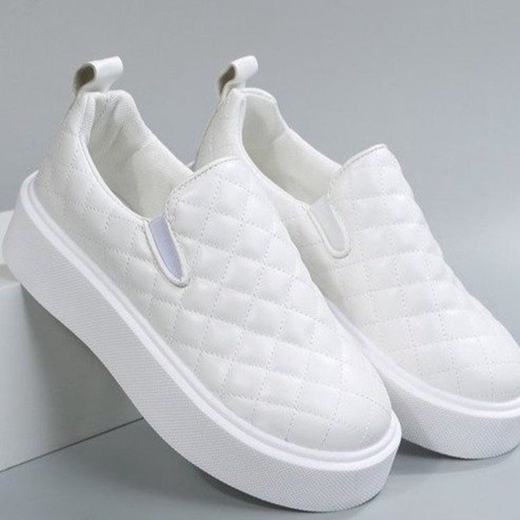 Plaid Platform Flats