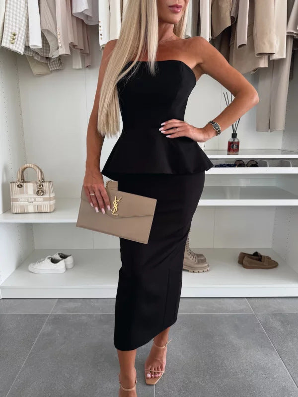 Off-Shoulder Sheath Suit