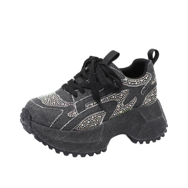 Rhinestone Platform Sneakers