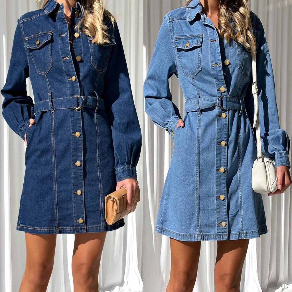 Denim Button Dress