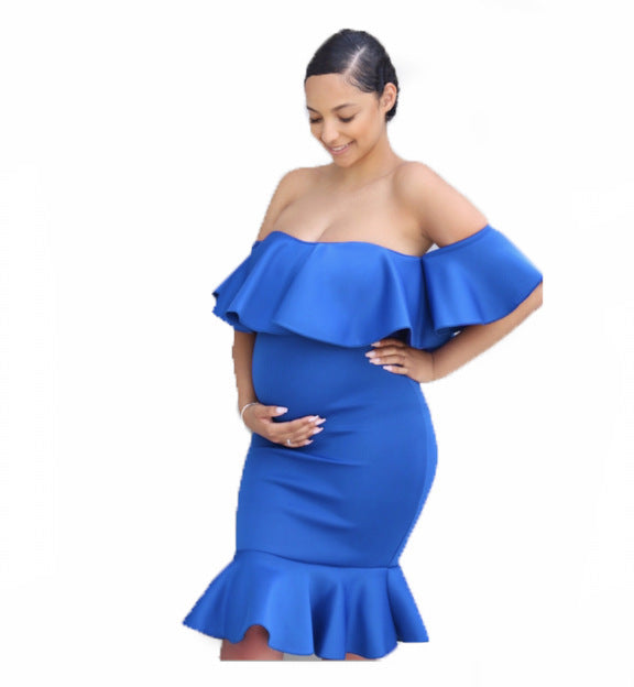 Ruffled Maternity Dress