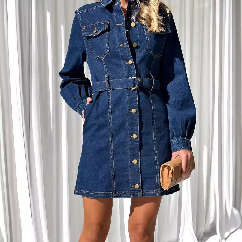 Denim Button Dress