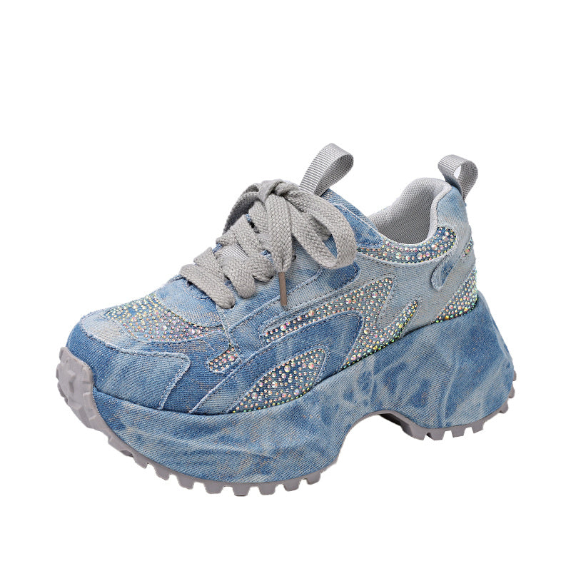 Rhinestone Platform Sneakers