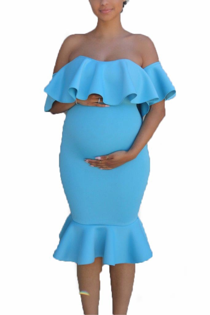 Ruffled Maternity Dress