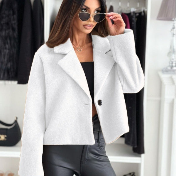 Fall Winter Wool Suit Collar Coat