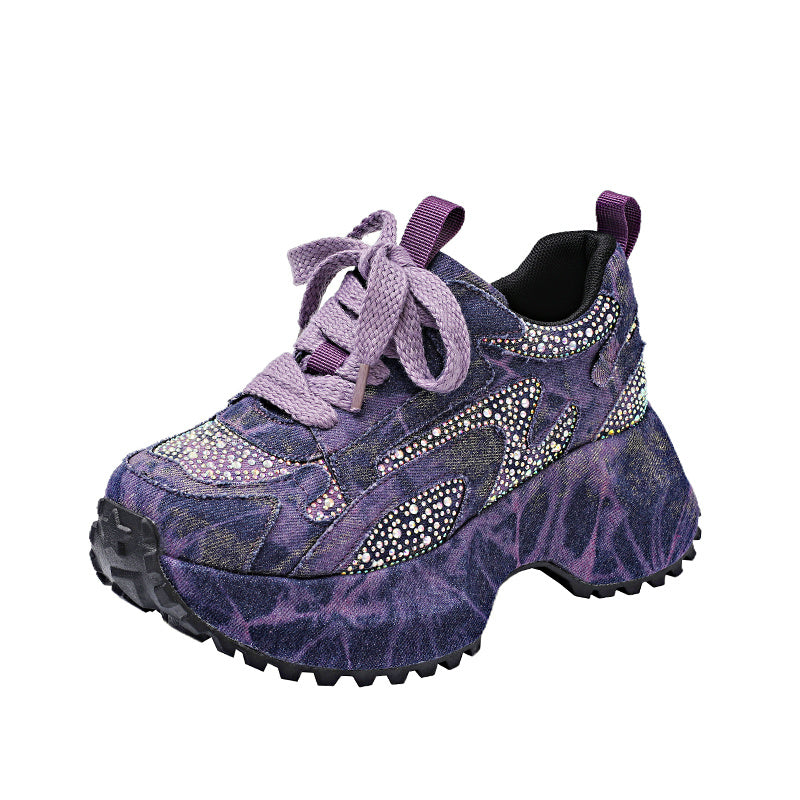 Rhinestone Platform Sneakers