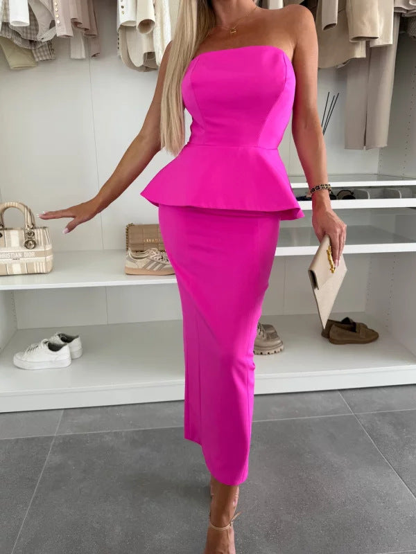 Off-Shoulder Sheath Suit