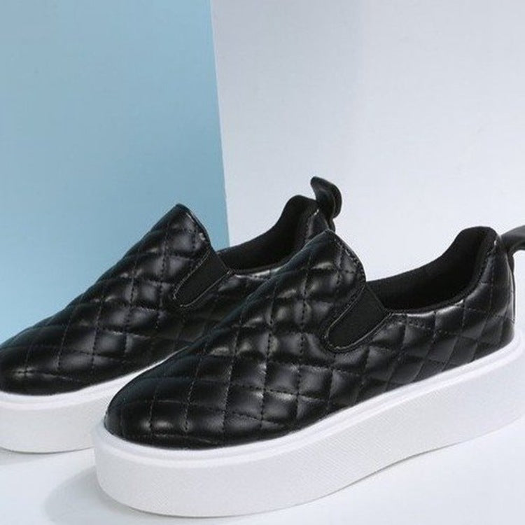 Plaid Platform Flats