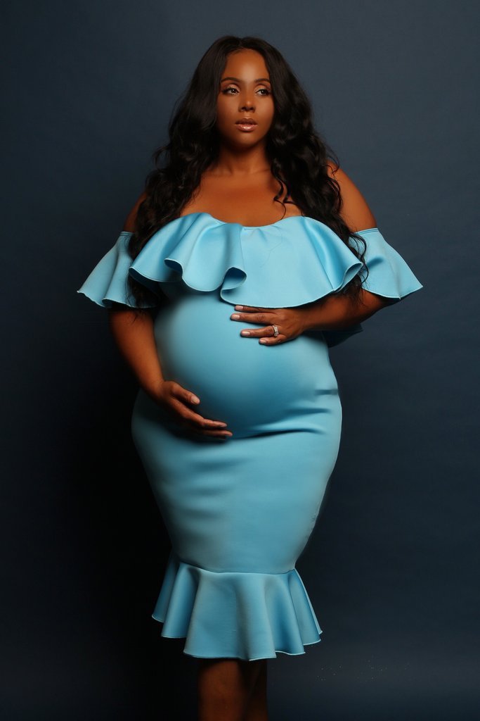 Ruffled Maternity Dress