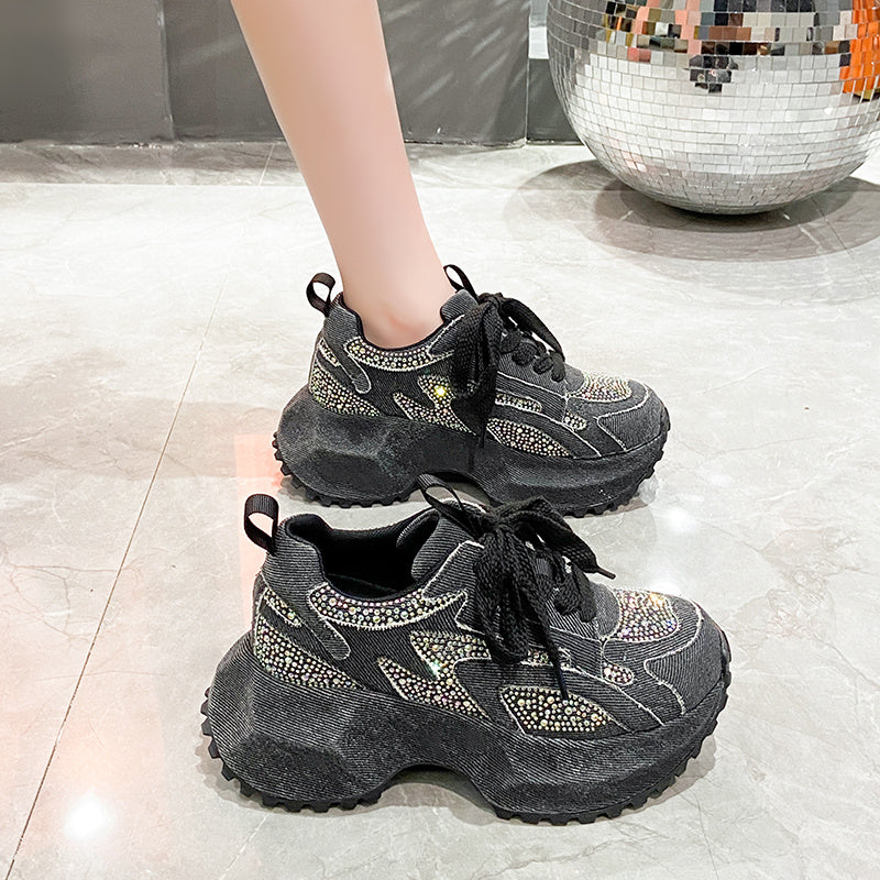 Rhinestone Platform Sneakers