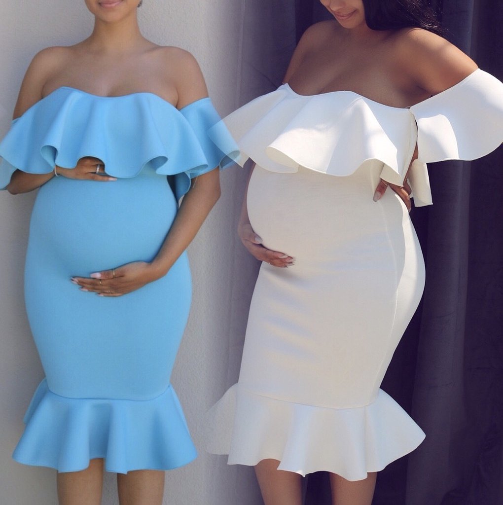 Ruffled Maternity Dress