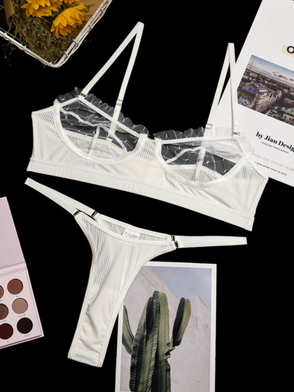 Camisola de encaje de malla de encaje para mujer, lencería sexy 