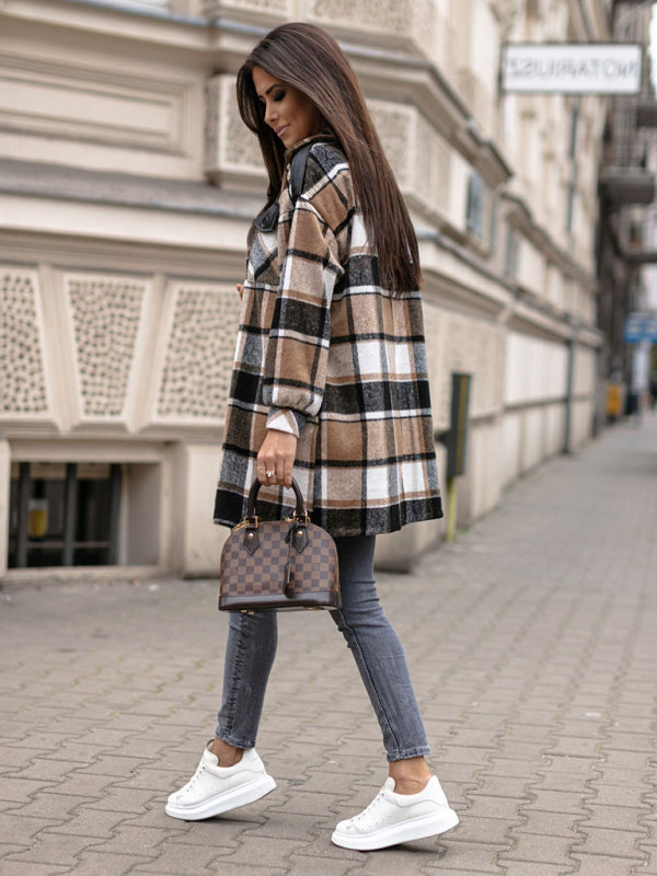 Plaid Wool Coat