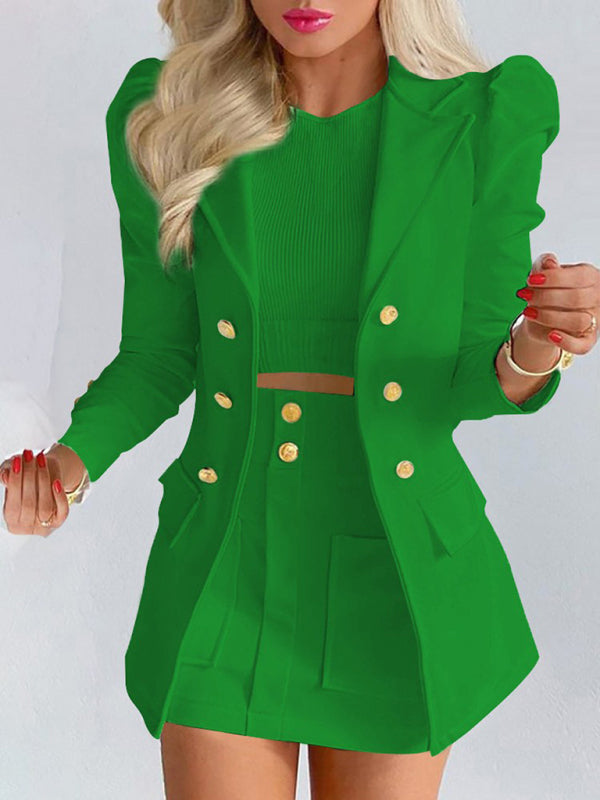 Patterned Skirt Suit