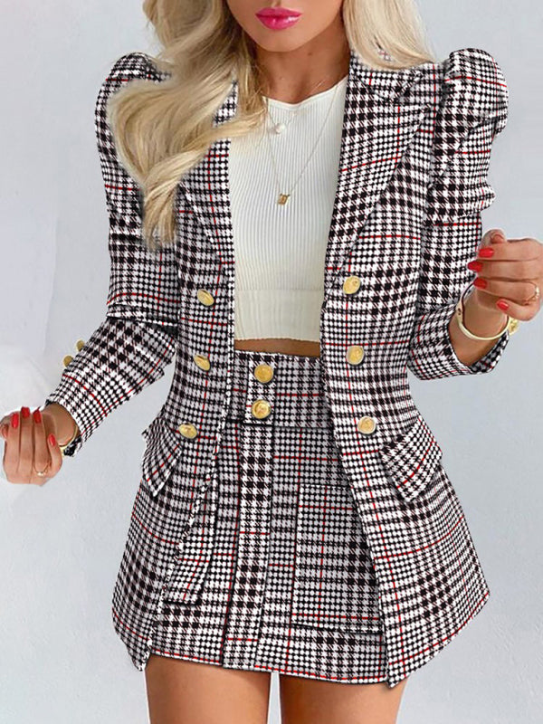 Patterned Skirt Suit