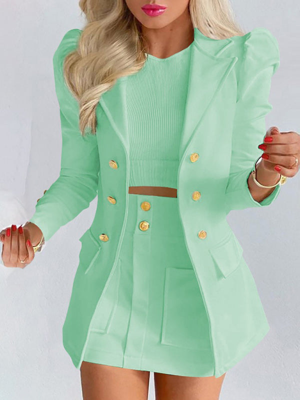 Patterned Skirt Suit