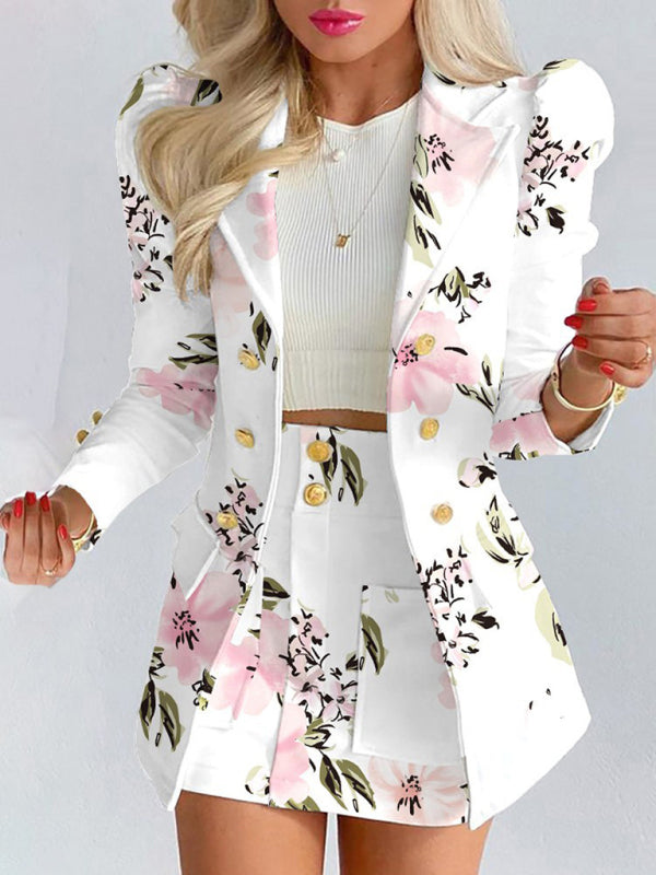 Patterned Skirt Suit