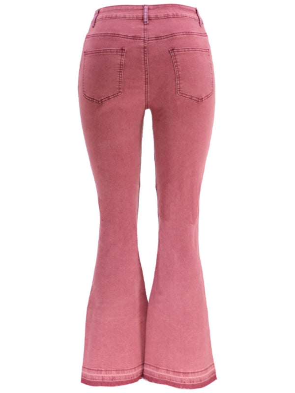 Two-Tone Flared Jeans