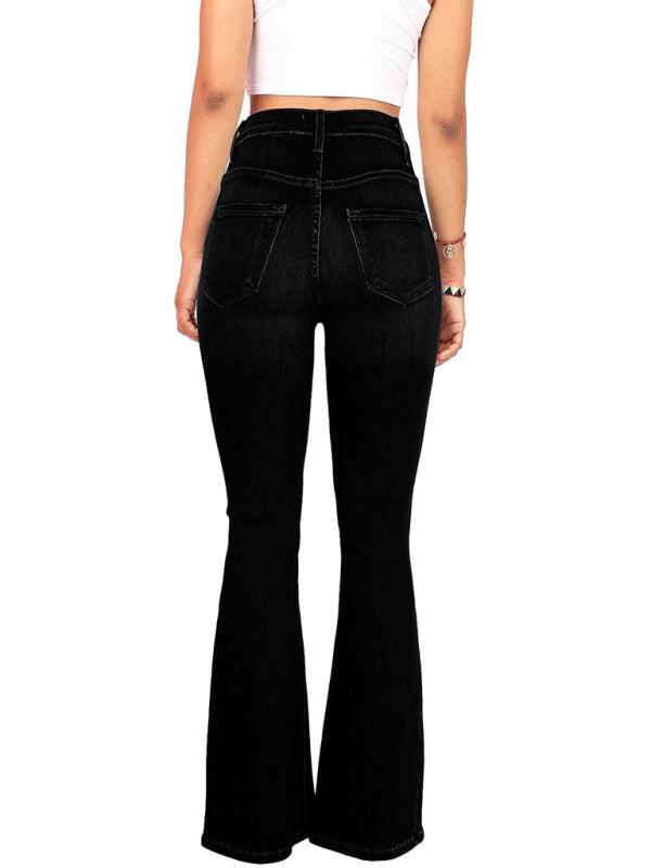 Flared Denim Trousers