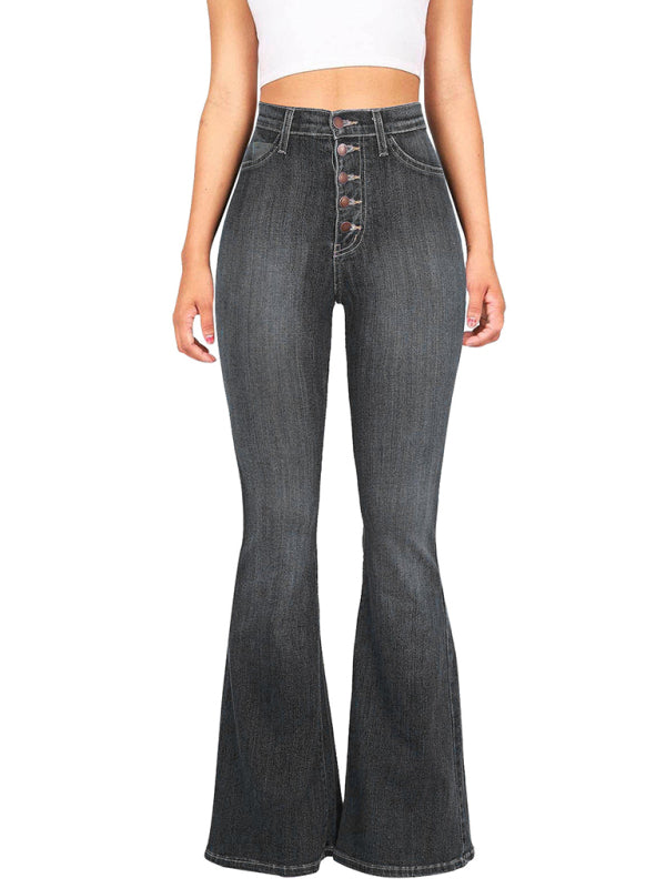 Flared Denim Trousers