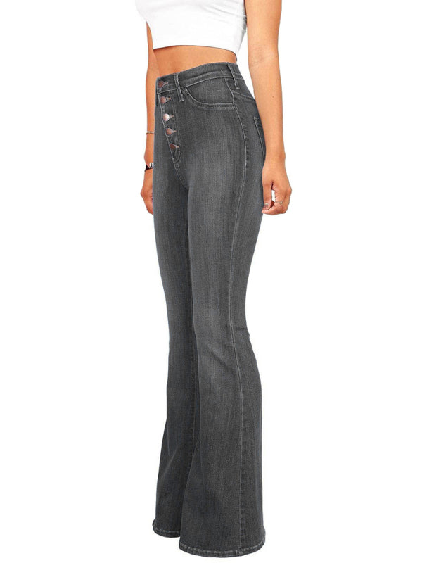 Flared Denim Trousers