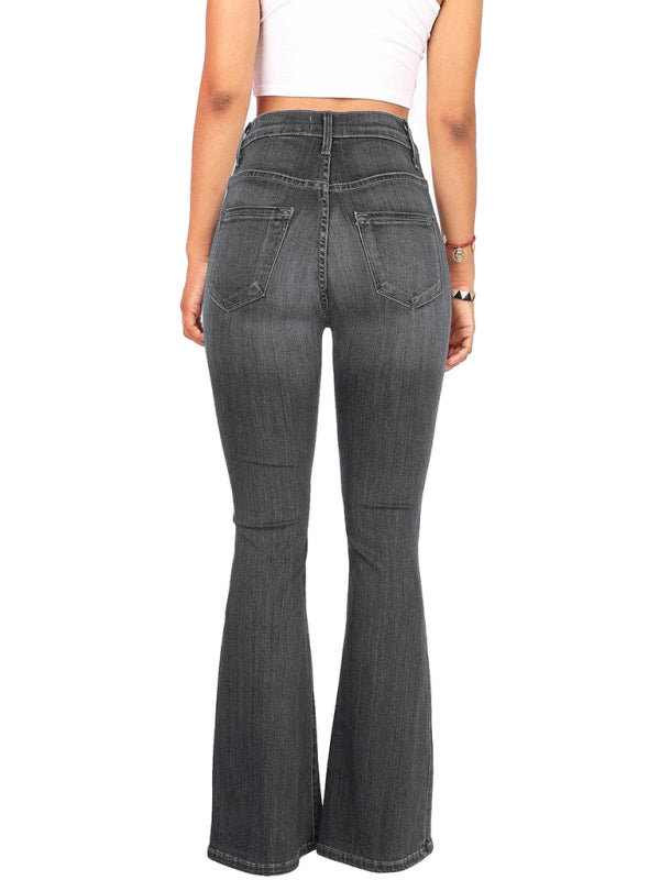 Flared Denim Trousers
