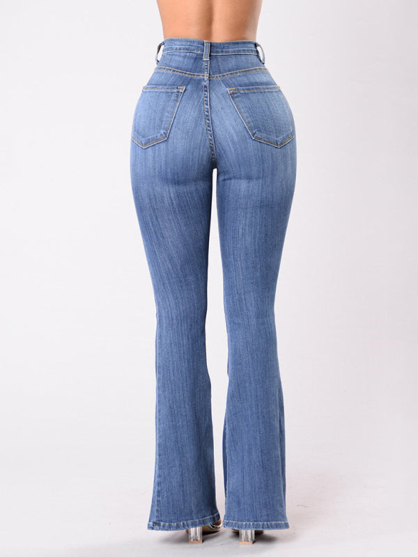 Flared Denim Trousers