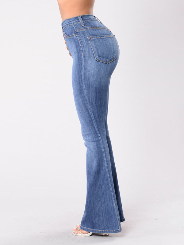 Flared Denim Trousers
