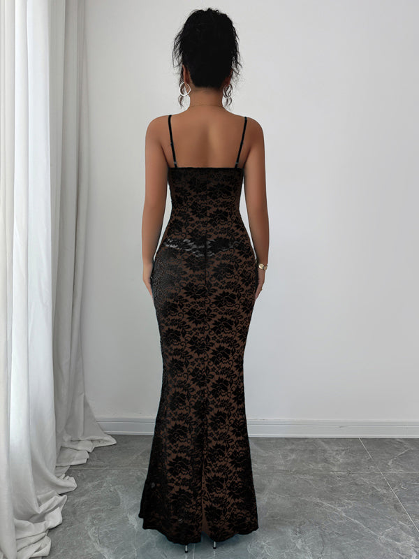 suspender hollow dress