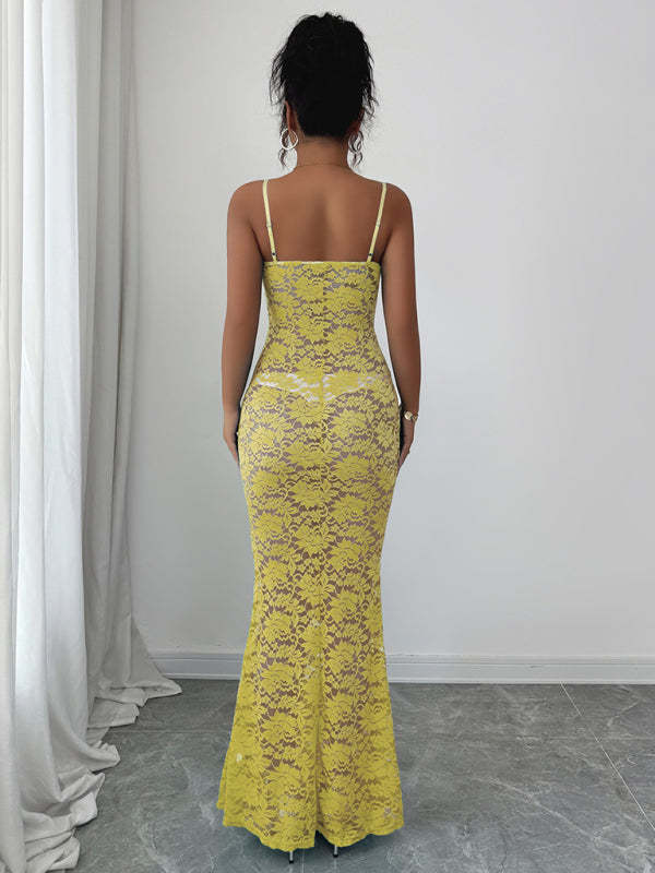 suspender hollow dress