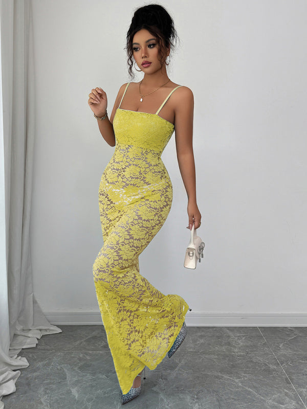 suspender hollow dress